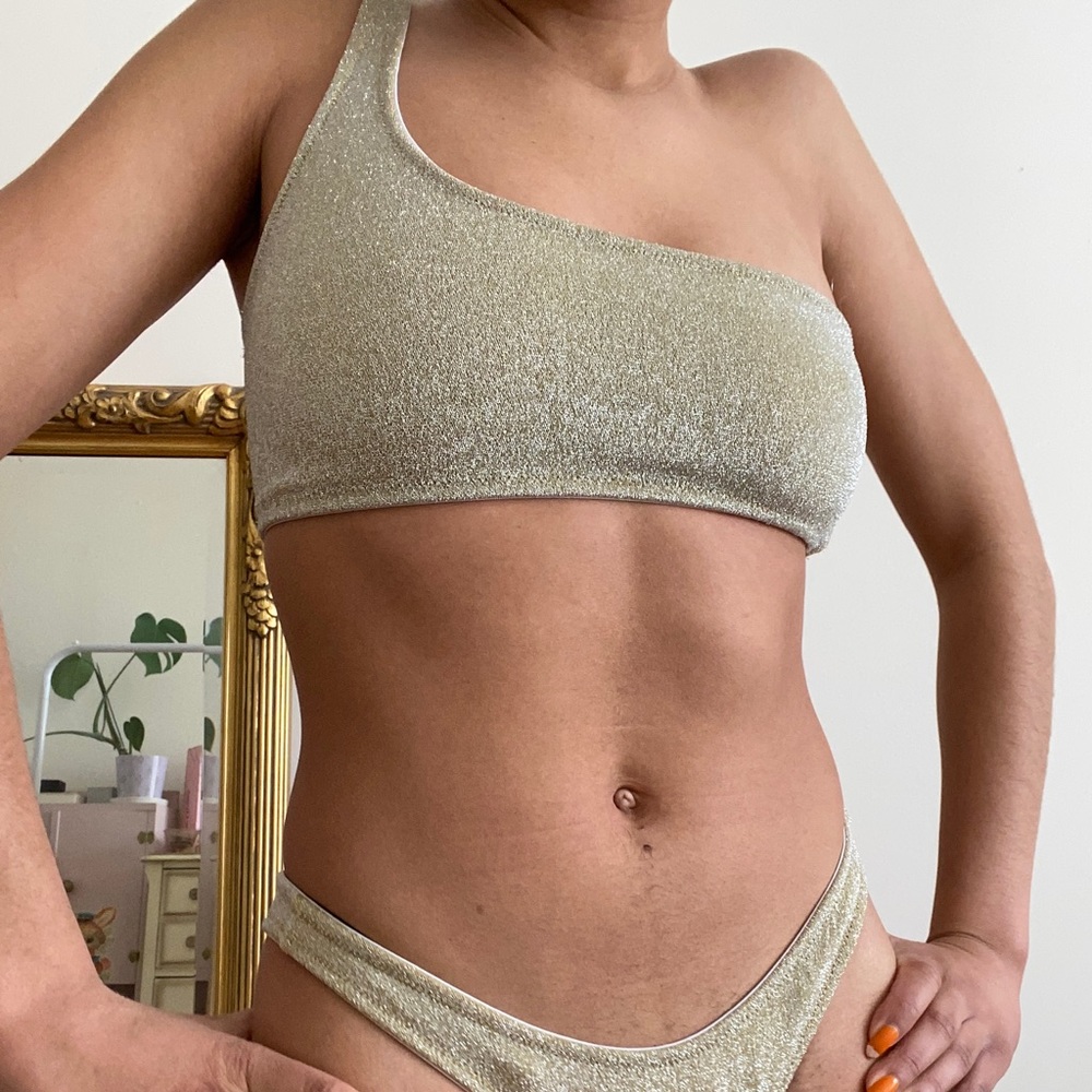 NWOT Triangl Swimwear gold lurex bikini